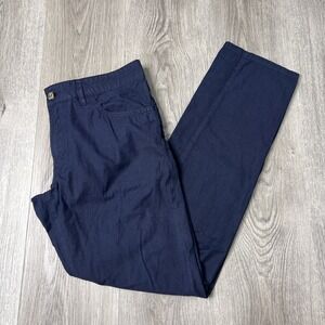 Pal Zileri Slim Fit Cotton Pants Mens Size 32 Inseam 29" Navy Blue